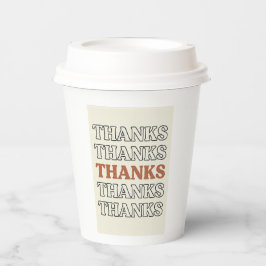 Vasos De Papel Tarjeta de agradecimiento de tipografía apilada re
