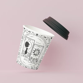 Vasos De Papel Tarot Cards | Ducha de novia | BODA | Amantes B+W