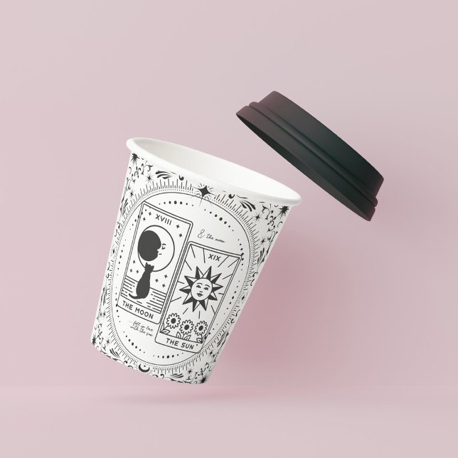 Vasos De Papel Tarot Cards | Ducha de novia | BODA | Amantes B+W (Subido por el creador)