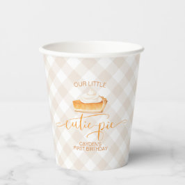 Vasos De Papel Tarta de calabaza Cutie Pie cuadros de otoño Prime