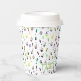 Vasos De Papel Tarta De Cumpleaños De Adulto Divertido Y Patrón D