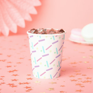 Vasos De Papel Tarta de Helado Purpurina Estrellas Puntos