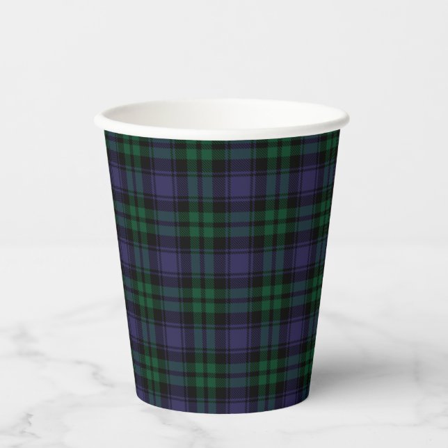 Vasos De Papel Tartan Black Watch, Cuadros (Anverso)