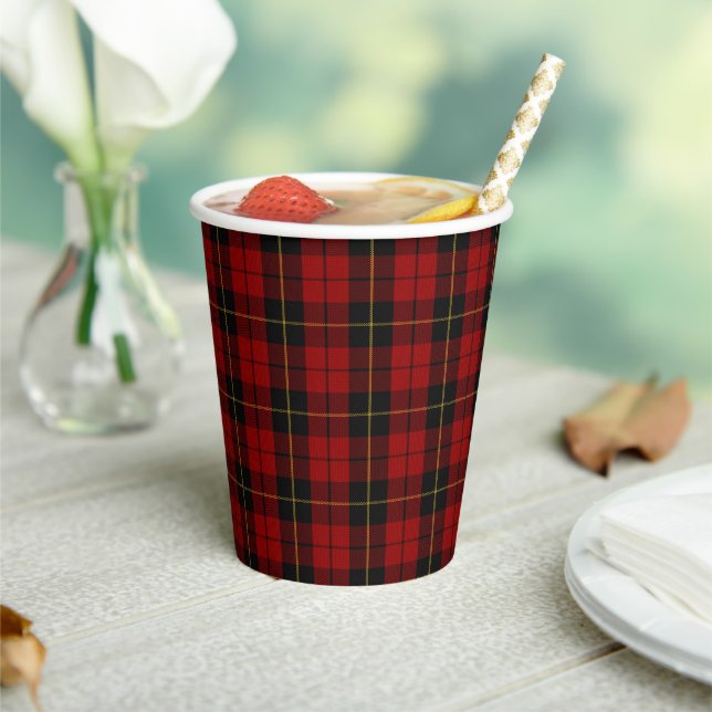 Vasos De Papel Tartan Wallace Plaid Clánico Escocés (in situ)
