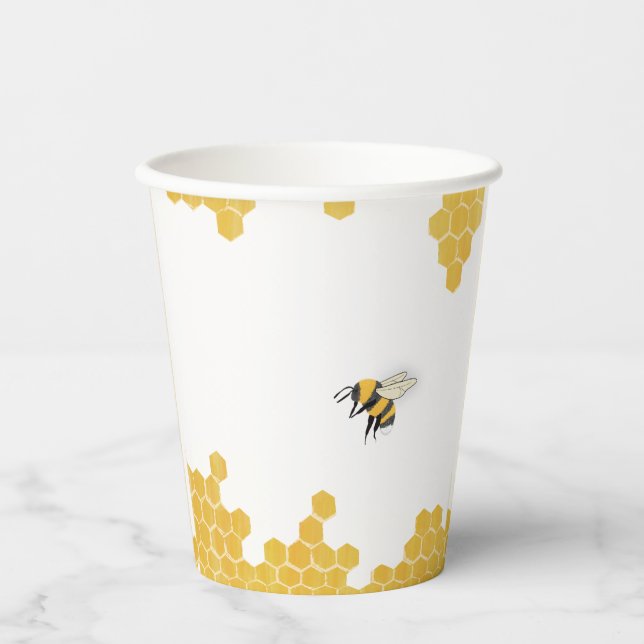 Vasos De Papel Tasa de papel de abeja (Anverso)