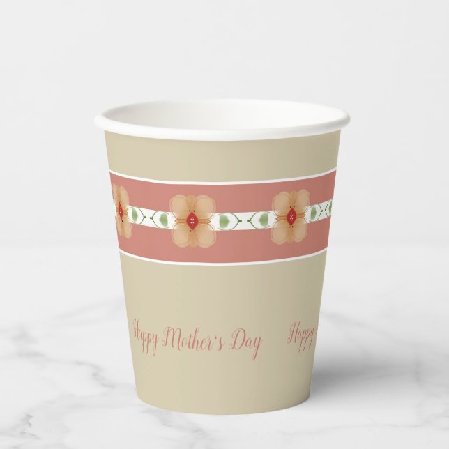 Vasos De Papel Taupe Y Naranja (Anverso)