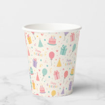 Taza Colorida de Cumpleaños con Tonos Pastel Feliz