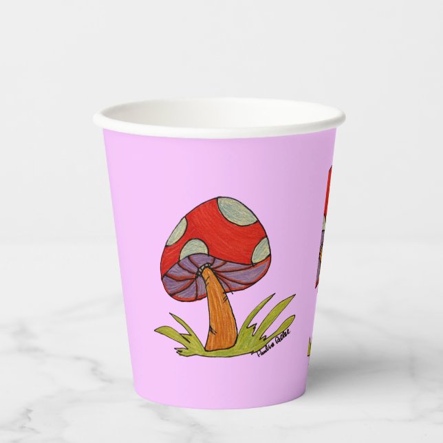 Vasos De Papel Taza de café de hongo rojo (Anverso)