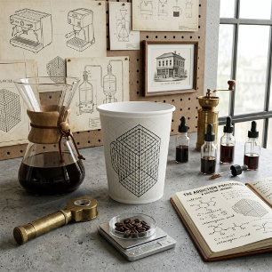 Vasos De Papel Taza de café geométrica Arte de rejilla isométrica