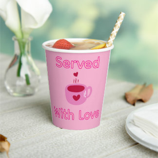 Vasos De Papel Taza de café servida con amor