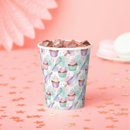 Vasos De Papel Taza De Cupcake De Acuarela Adorable Estilo De Rep