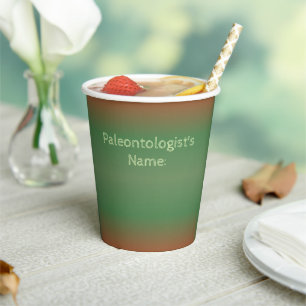 Vasos De Papel Taza de Dinosaurio – Campo de nombre de Paleontólo
