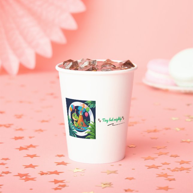 Vasos De Papel Taza de dinosaurio pequeña pero poderosa (in situ)