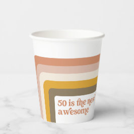 Vasos De Papel Taza de fiesta de cumpleaños Retro Stripe 50