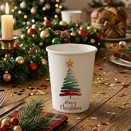 Vasos De Papel Taza de fiesta de Navidad minimalista moderna