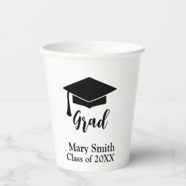 Vasos De Papel Taza de fiesta simple moderna en blanco y negro
