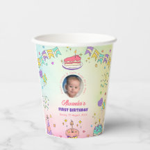 Taza de Foto de Cumpleaños de Soft Pastel Joy – Ni