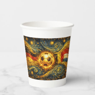 Vasos De Papel Taza de fútbol Noche estrellada Copa Mundial 2026