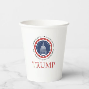 Vasos De Papel taza de Inauguración de Trump, fiesta de Inaugurac