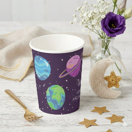 Vasos De Papel Taza de la Fiesta Espacial del 1er Cumpleaños de F