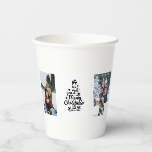 Vasos De Papel Taza de Navidad con Foto de Pareja Personalizada