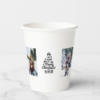 Vasos De Papel Taza de Navidad con Foto de Pareja Personalizada