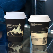 Taza De Negocios De Coche Negro Y Dorado Lujosa Mo