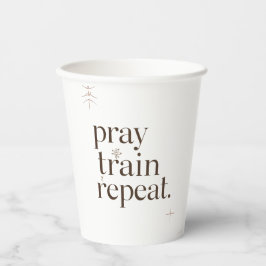 Vasos De Papel Taza de oración, entrenamiento, repetición – Motiv