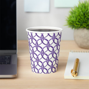 Vasos De Papel Taza de papel - Anillos de interbloqueo púrpura