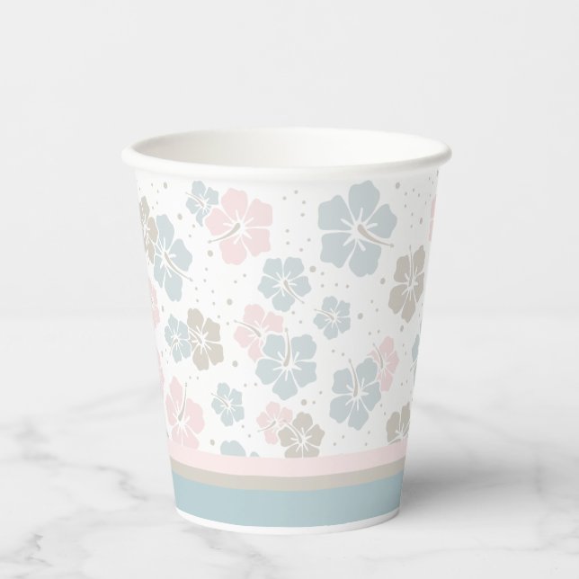 Vasos De Papel Taza de papel azul y rosa dulce (Anverso)