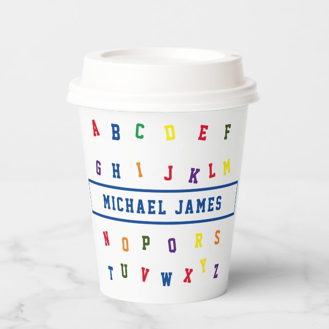 Vasos De Papel taza de papel Baby Shower de ABC (Anverso)