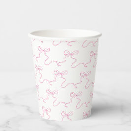 Vasos De Papel Taza de papel caprichosa con lazo rosa