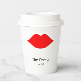 Vasos De Papel Taza de papel con bigote y labios rojos