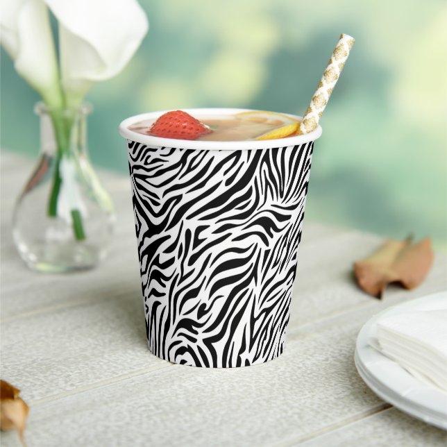 Vasos De Papel Taza de papel con estampado de cebra (in situ)