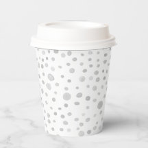 Taza de papel con lunares de acuarela de confeti d