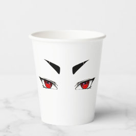 Vasos De Papel Taza de papel con ojos de anime rojos geniales