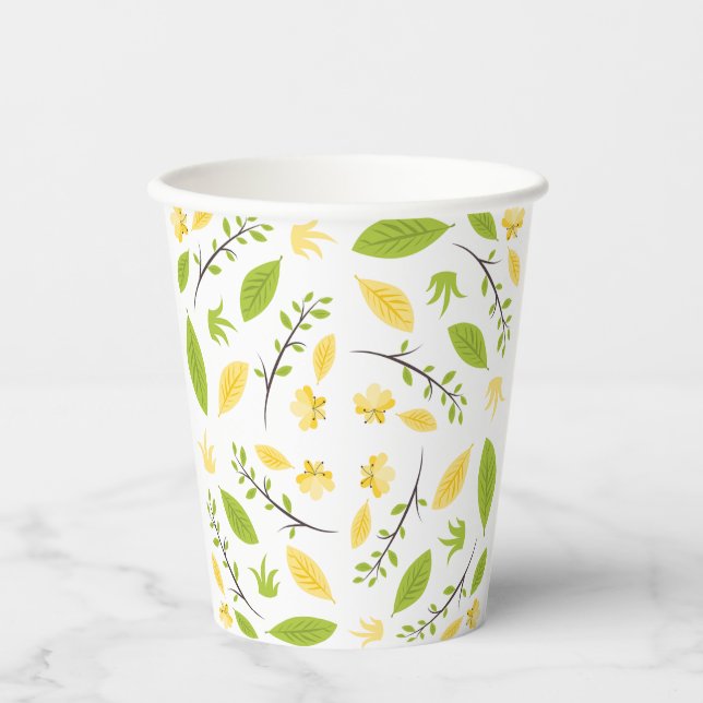 Vasos De Papel taza de papel con patrón floral (Anverso)