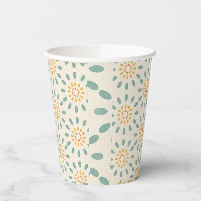 Vasos De Papel Taza de papel con patrón retro (Izquierda)