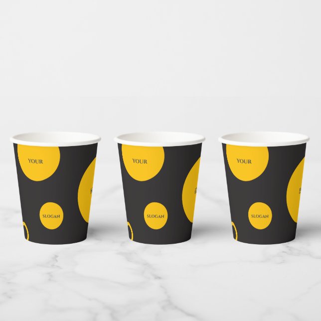 Vasos De Papel Taza de papel con puntos de polka amarillos (Multi)