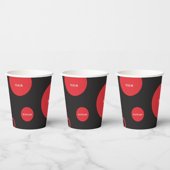 Vasos De Papel Taza de papel con puntos de polka rojo (Multi)