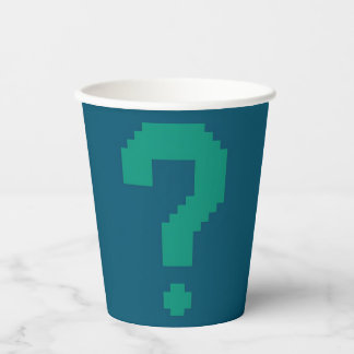 Vasos De Papel Taza de Papel con Signo de Interrogación Verde Osc