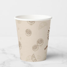Taza de papel con tema de café Cinnamon Roll Baby