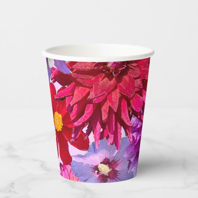 Vasos De Papel taza de papel dahlia, taza de fiesta dahlia (Anverso)