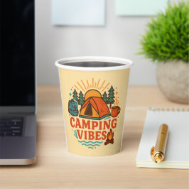 Vasos De Papel Taza de papel de 8oz con ambiente de camping
