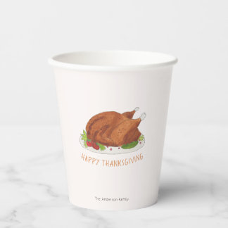 Vasos De Papel Taza de papel de Acción de Gracias de pavo asado