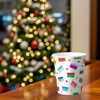 Vasos De Papel Taza de papel de amor en caja de zapatos - Blanca