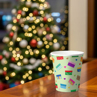 Vasos De Papel Taza de papel de amor en caja de zapatos - Verde