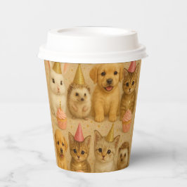 Vasos De Papel Taza de papel de animales bebés lindos.