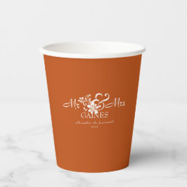 Vasos De Papel Taza de papel de boda Mr & Mrs Chic desgastado nar