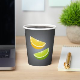 Vasos De Papel Taza de papel de cítricos con rodajas de limón y l